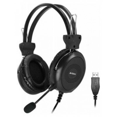 Наушники с микрофоном A4Tech HU-30 черный 2м накладные USB