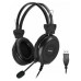 Наушники с микрофоном A4Tech HU-30 черный 2м накладные USB Наушники с микрофоном A4Tech HU-30 черный 2м накладные USB